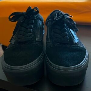 Black Platform Vans - Like New